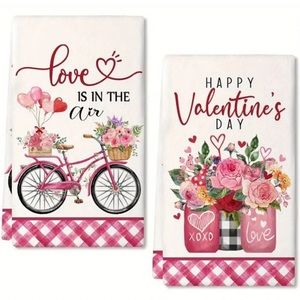 Valentine's Day Kitchen Towels Set of 2